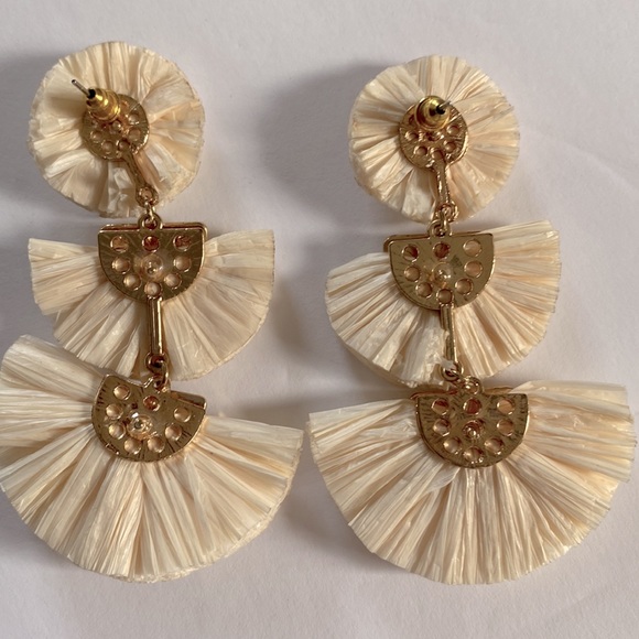 Statement Earrings Beaded Raffia Palm Bohemian Drop Dangle Earrings for women - Picture 6 of 7